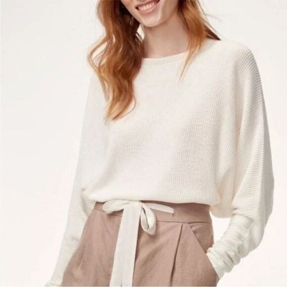 Aritzia Wilfred Coline Linen Blend Crop Top Sweater - Picture 1 of 5